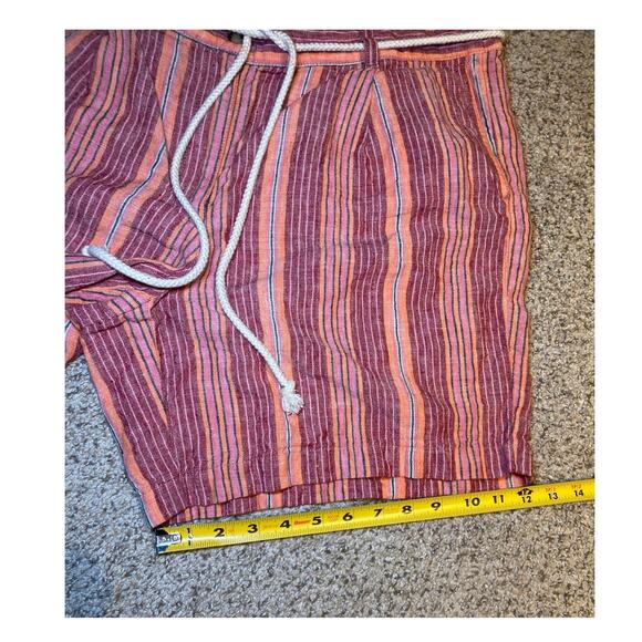 J. Jill - Linen Multi-colored Striped Shorts with Adjustable Belt - Picture 7 of 12